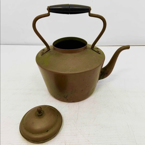 Vintage copper teapot / tea kettle with wood handle *EVC - Picture 5 of 7